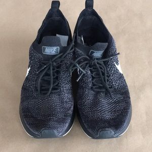 NIKE AIR Women’s Flyknit Racers - Black/White - Size 8